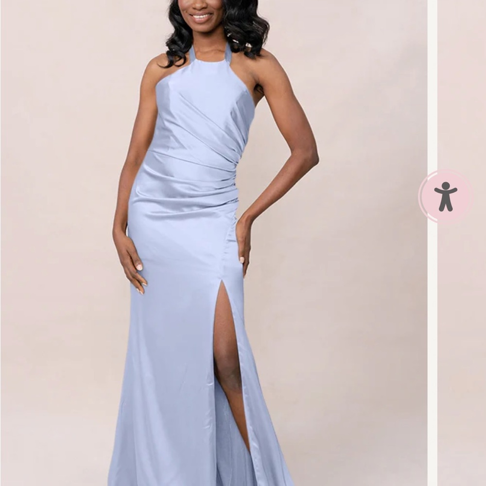Revelry Fallon Periwinkle Blue Satin Dress